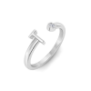 Birthstone Initial Open Ring T