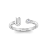 Birthstone Initial Open Ring U