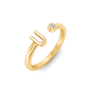 Birthstone Initial Open Ring U
