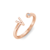Birthstone Initial Open Ring V