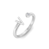 Birthstone Initial Open Ring V
