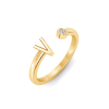 Birthstone Initial Open Ring V