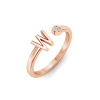 Birthstone Initial Open Ring W