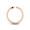 Birthstone Initial Open Ring W