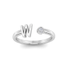 Birthstone Initial Open Ring W