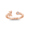 Birthstone Initial Open Ring X