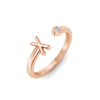 Birthstone Initial Open Ring X