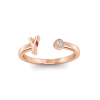 Birthstone Initial Open Ring Y