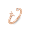 Birthstone Initial Open Ring Y