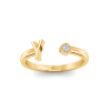 Birthstone Initial Open Ring Y