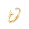 Birthstone Initial Open Ring Y