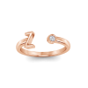 Birthstone Initial Open Ring Z