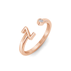 Birthstone Initial Open Ring Z