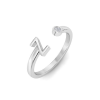 Birthstone Initial Open Ring Z