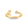 Birthstone Initial Open Ring Z