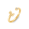 Birthstone Initial Open Ring Z