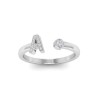 Diamond & Birthstone Initial Open Ring S