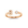 CZ & Birthstone Initial Open Ring B