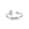 CZ & Birthstone Initial Open Ring B