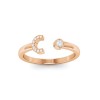 Diamond & Birthstone Initial Open Ring C