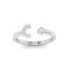 CZ & Birthstone Initial Open Ring C