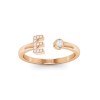 CZ & Birthstone Initial Open Ring E