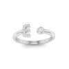CZ & Birthstone Initial Open Ring E