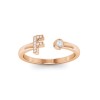 CZ & Birthstone Initial Open Ring F