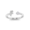 CZ & Birthstone Initial Open Ring F