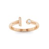 CZ & Birthstone Initial Open Ring I