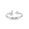 CZ & Birthstone Initial Open Ring J