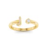 Diamond & Birthstone Initial Open Ring J