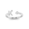 CZ & Birthstone Initial Open Ring K