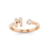 Diamond & Birthstone Initial Open Ring M
