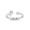 CZ & Birthstone Initial Open Ring P