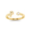Diamond & Birthstone Initial Open Ring P