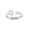 Diamond & Birthstone Initial Open Ring Q