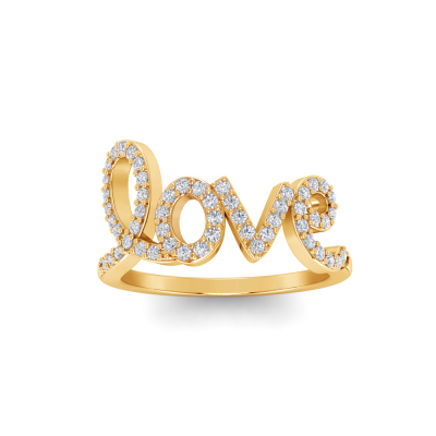 Diamond Love Script Ring