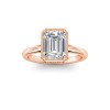 2.5 Ct Emerald Lab Diamond & .22 Ctw Crown Hidden Halo Bezel Engagement Ring