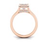 2.5 Ct Emerald Lab Diamond & .22 Ctw Crown Hidden Halo Bezel Engagement Ring