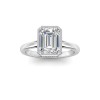 2.5 Ct Emerald Lab Diamond & .22 Ctw Crown Hidden Halo Bezel Engagement Ring