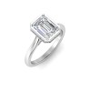 2.5 Ct Emerald Lab Diamond & .22 Ctw Crown Hidden Halo Bezel Engagement Ring