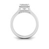 2.5 Ct Emerald Lab Diamond & .22 Ctw Crown Hidden Halo Bezel Engagement Ring