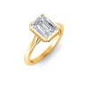 3 Ct Emerald Moissanite & .22 Ctw Lab Diamond Crown Hidden Halo Bezel Engagement Ring