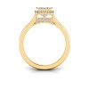 3 Ct Emerald Moissanite & .22 Ctw Lab Diamond Crown Hidden Halo Bezel Engagement Ring