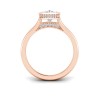 1.5 Ct Marquise Premium Lab Diamond & .22 Ctw Crown Hidden Halo Bezel Engagement Ring