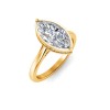 3.5 Ct Marquise Moissanite & .22 Ctw Lab Diamond Crown Hidden Halo Bezel Engagement Ring