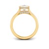 3.5 Ct Marquise Moissanite & .22 Ctw Lab Diamond Crown Hidden Halo Bezel Engagement Ring