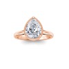 1.5 Ct Pear Lab Diamond & .22 Ctw Crown Hidden Halo Bezel Engagement Ring