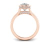 1.5 Ct Pear Lab Diamond & .22 Ctw Crown Hidden Halo Bezel Engagement Ring
